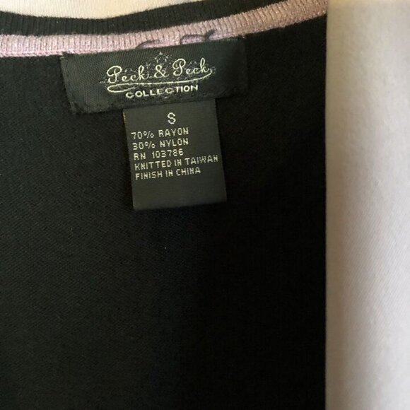 VTG PECK & PECK LAVENDER AND BLACK CHECKERED TOP SLEEVELESS Preowned Size SMALL - Picture 4 of 4